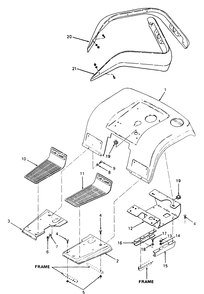 Fenders And Footrest Diagram and Parts List for 2284 864501-899000-145734100-146734100-14A734100 Cub Cadet Lawn Tractor
